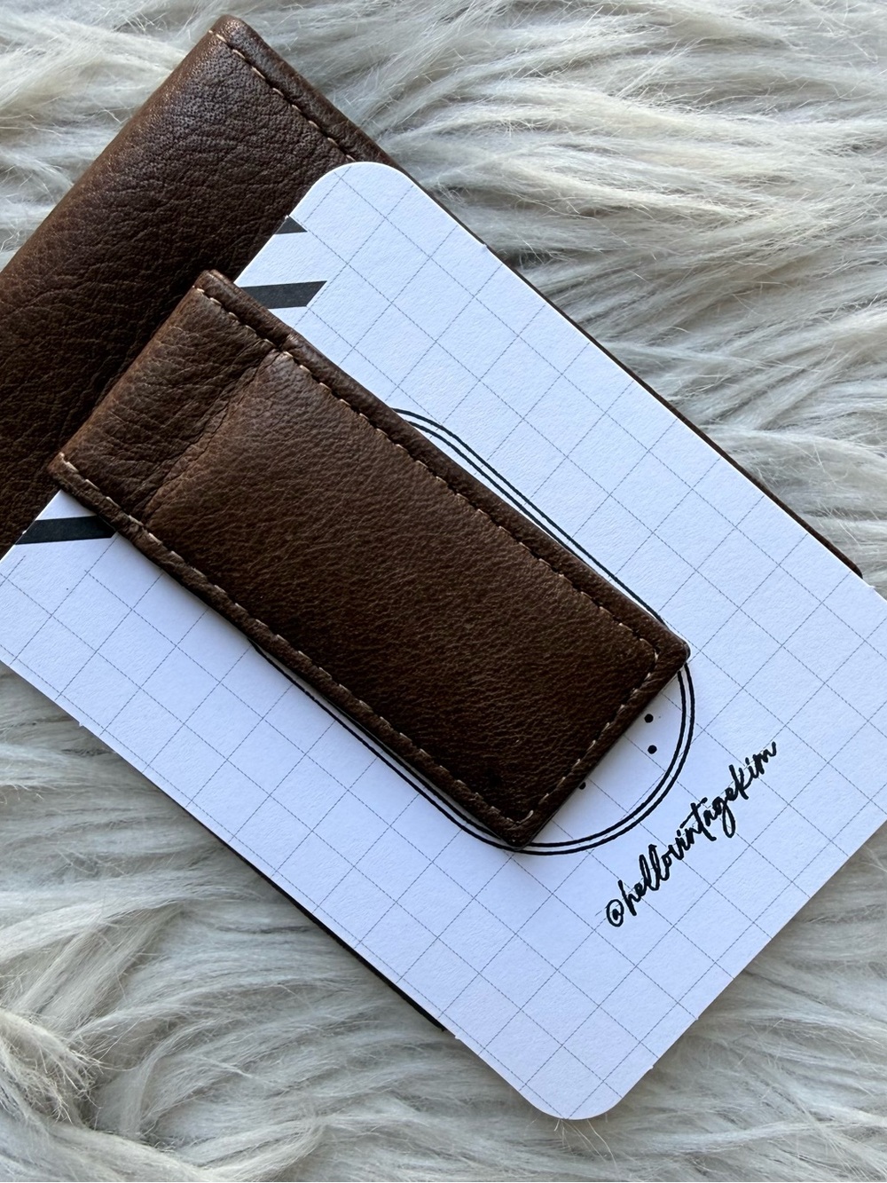 Rolfs Classic Brown Leather Magnetic Money Clip Card ID Holder Men Accessories